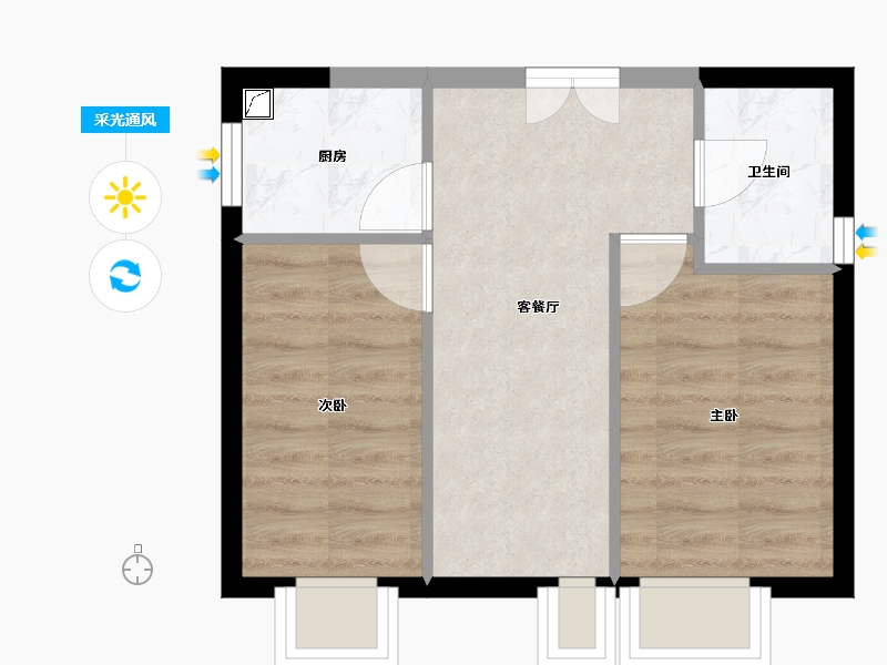 广西壮族自治区-南宁市-华润置地中山府-38.62-户型库-采光通风