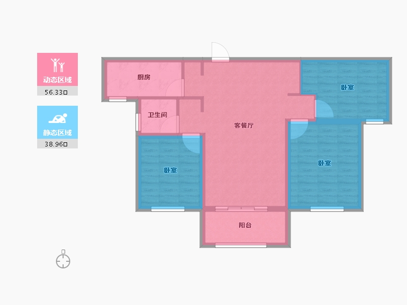 河南省-信阳市-学林雅居-85.60-户型库-动静分区