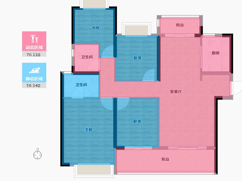 湖南省-长沙市-滨江府1913-114.40-户型库-动静分区