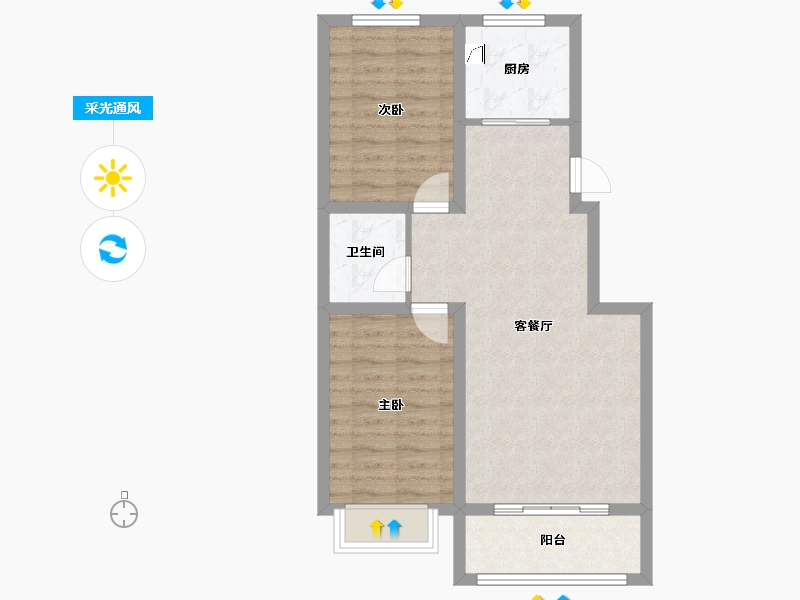 河北省-沧州市-杰诺华府-70.00-户型库-采光通风