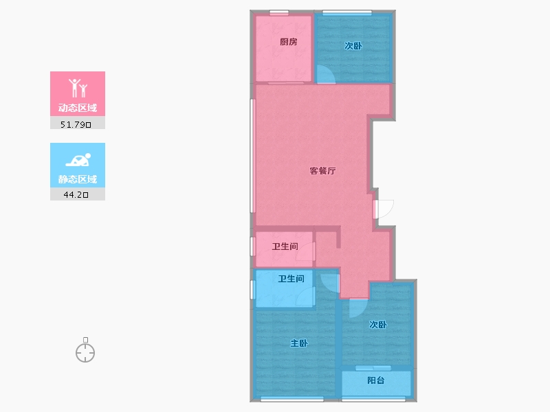 山东省-烟台市-华盈瑜园-85.99-户型库-动静分区