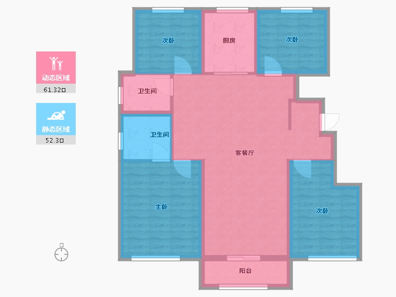 山东省-烟台市-华盈瑜园-102.00-户型库-动静分区