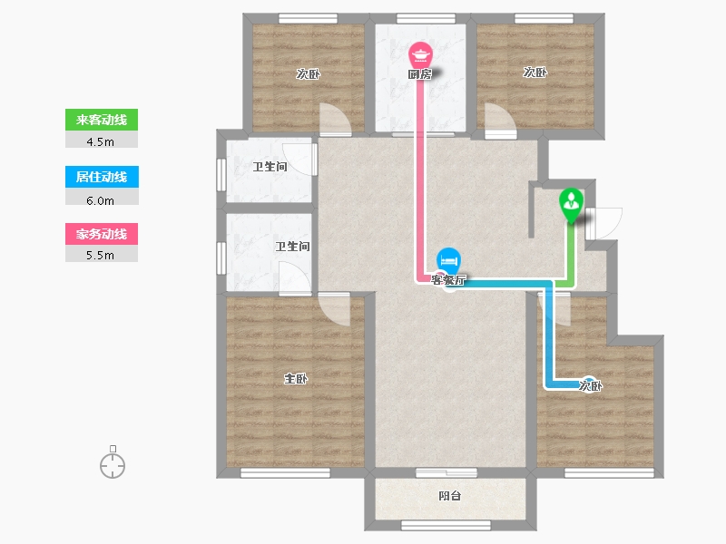 山东省-烟台市-华盈瑜园-102.00-户型库-动静线