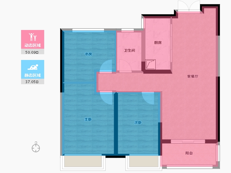 河南省-新乡市-正弘悦云境-77.59-户型库-动静分区