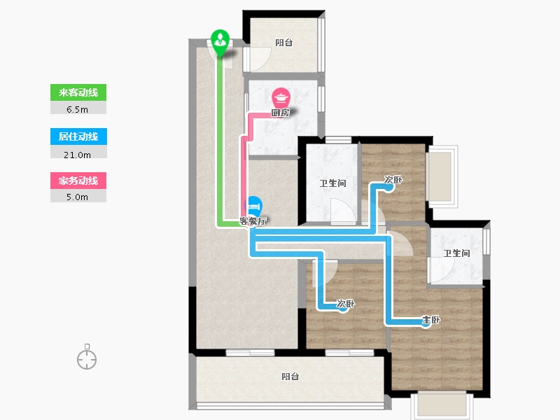 广东省-广州市-龙龙湖金地天宰湖金地天宰-85.00-户型库-动静线