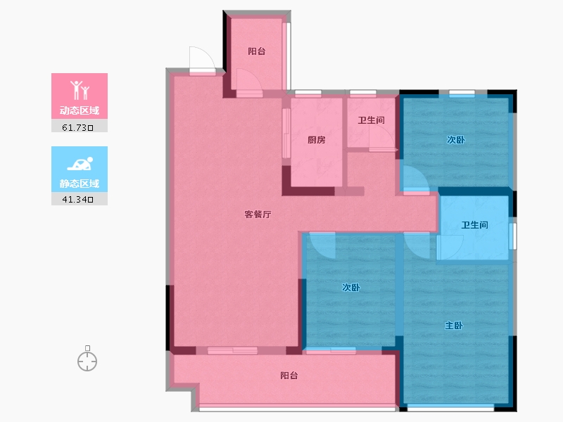 广西壮族自治区-桂林市-宏湖中央城-91.47-户型库-动静分区