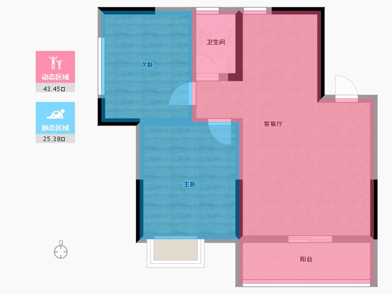 广西壮族自治区-桂林市-盛世花园-61.07-户型库-动静分区