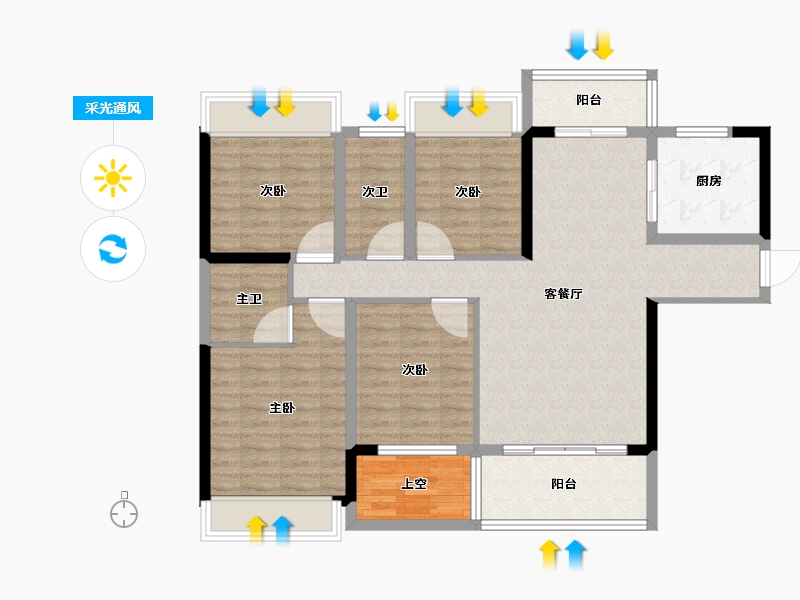 广东省-河源市-新河中央-102.67-户型库-采光通风