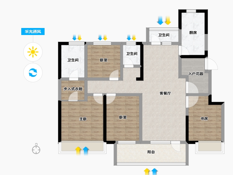 山东省-潍坊市-金大地·天泰城-111.12-户型库-采光通风