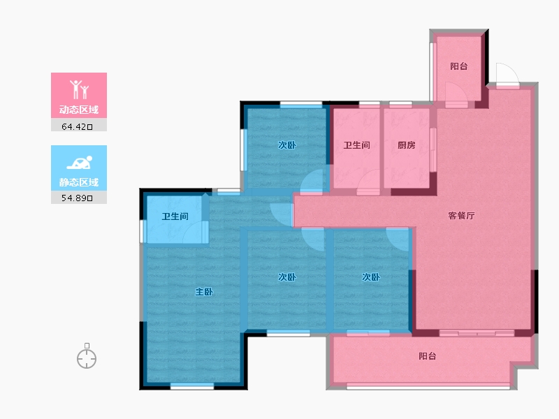 广西壮族自治区-桂林市-宏湖中央城-106.05-户型库-动静分区