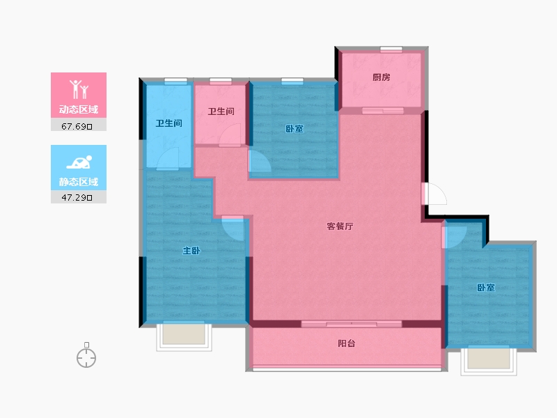 浙江省-温州市-江海云著-104.00-户型库-动静分区