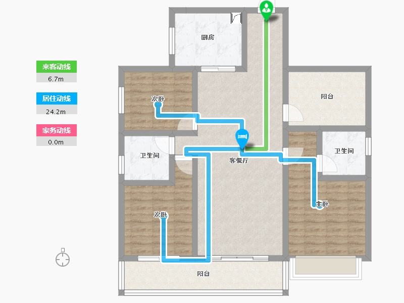 广东省-江门市-碧桂园·翡翠城-105.23-户型库-动静线