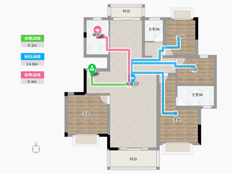 湖北省-武汉市-武汉城建融创锦上公馆-117.60-户型库-动静线