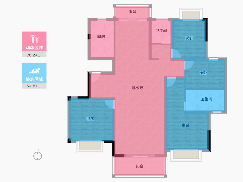 湖北省-武汉市-武汉城建融创锦上公馆-117.60-户型库-动静分区