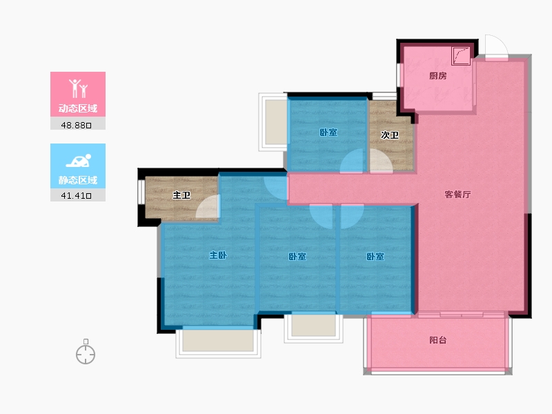 广西壮族自治区-南宁市-龙光玖誉城-88.28-户型库-动静分区