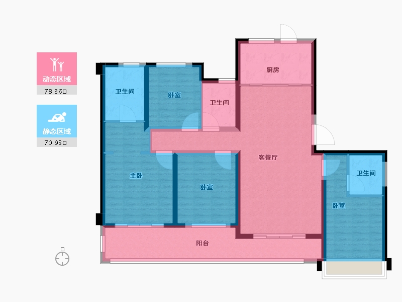 浙江省-温州市-学院十一峯-134.41-户型库-动静分区