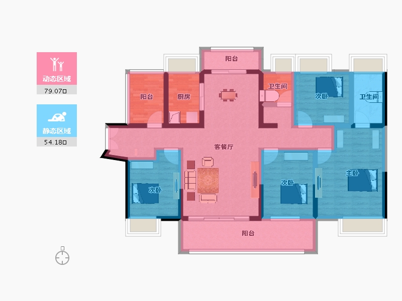 广东省-惠州市-深业西湖三里-116.67-户型库-动静分区