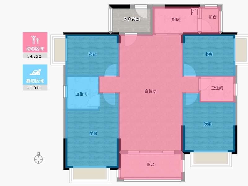 广东省-广州市-花东侨雅苑-98.47-户型库-动静分区