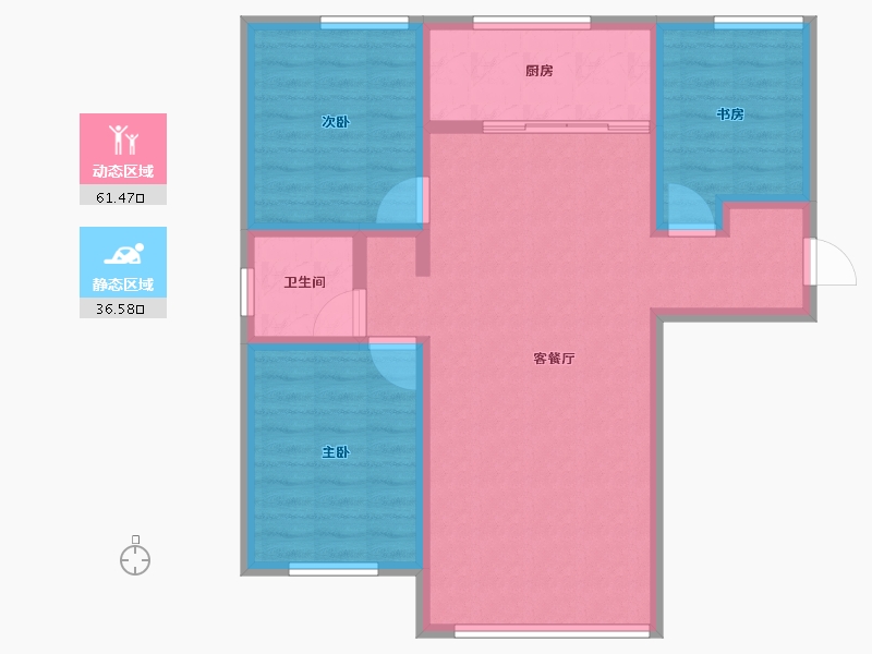 新疆维吾尔自治区-昌吉回族自治州-西北明珠-88.00-户型库-动静分区