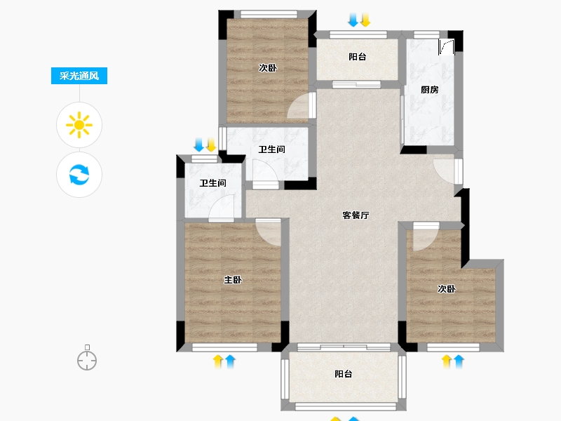 广西壮族自治区-桂林市-人和壹号院-77.84-户型库-采光通风