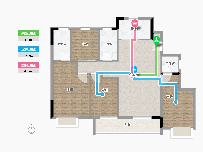 浙江省-杭州市-杭房首望澜翠府-108.00-户型库-动静线