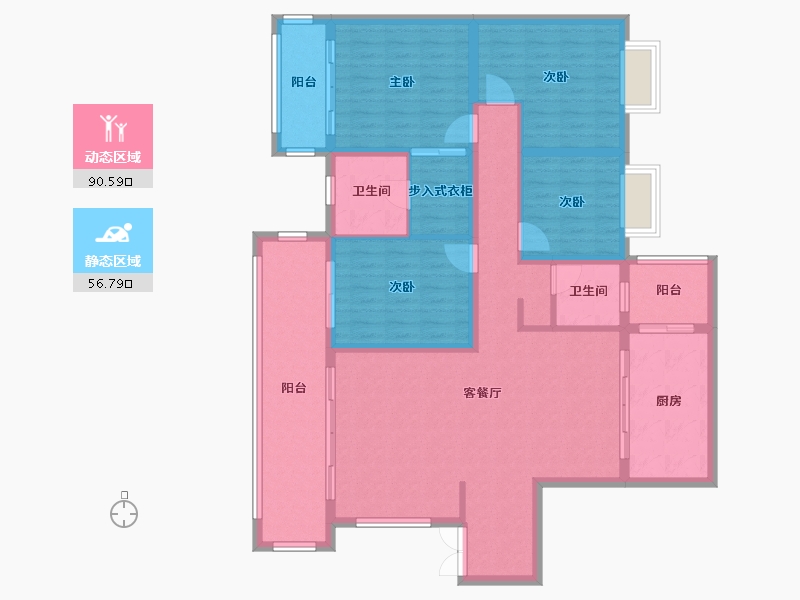 贵州省-黔西南布依族苗族自治州-鑫凯桔山湖-134.17-户型库-动静分区