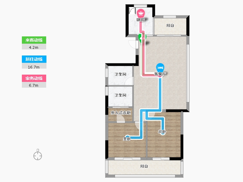 浙江省-宁波市-新鸿光悦里-89.33-户型库-动静线