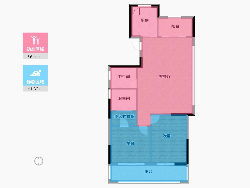 浙江省-宁波市-新鸿光悦里-89.33-户型库-动静分区