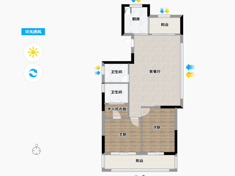 浙江省-宁波市-新鸿光悦里-89.33-户型库-采光通风