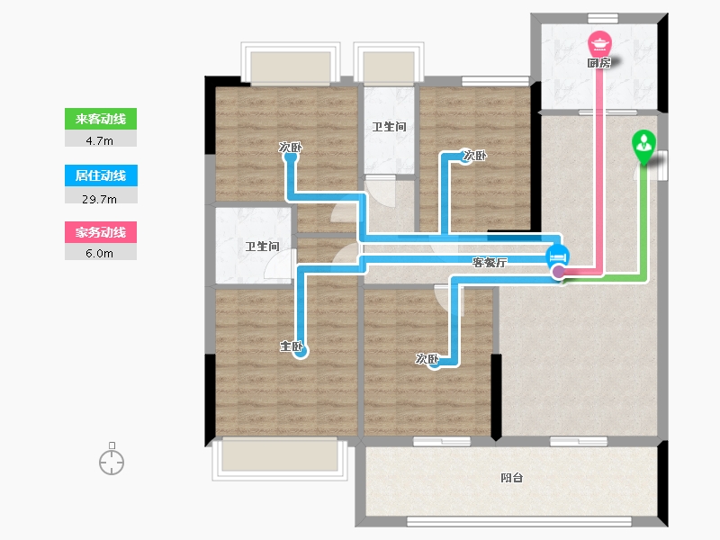 福建省-泉州市-晋兴学府-105.00-户型库-动静线