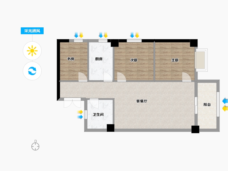 福建省-泉州市-源昌江南城-80.00-户型库-采光通风