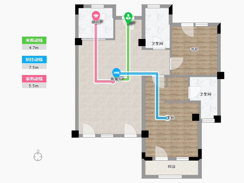 山东省-青岛市-东方文化小镇-93.00-户型库-动静线