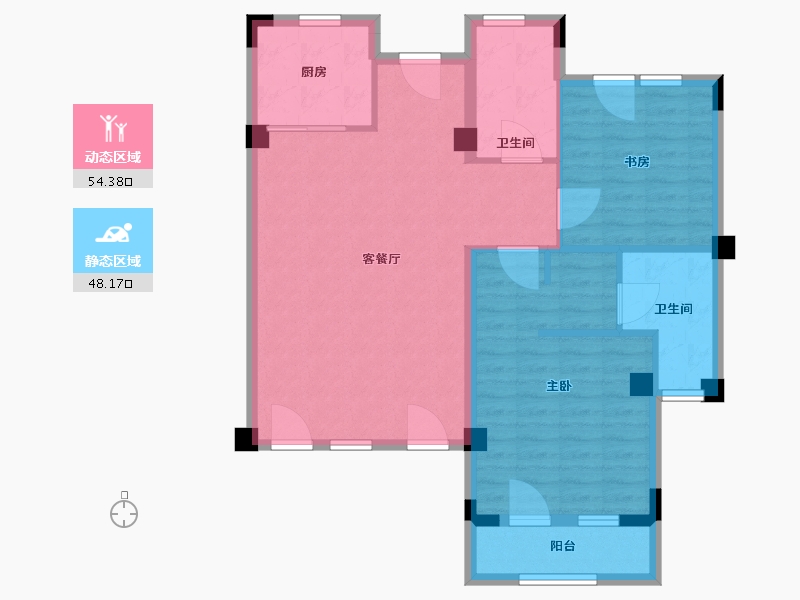 山东省-青岛市-东方文化小镇-93.00-户型库-动静分区