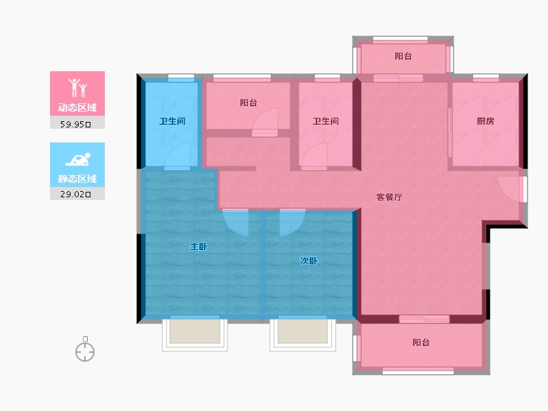 广东省-佛山市-奥园誉峯-78.67-户型库-动静分区