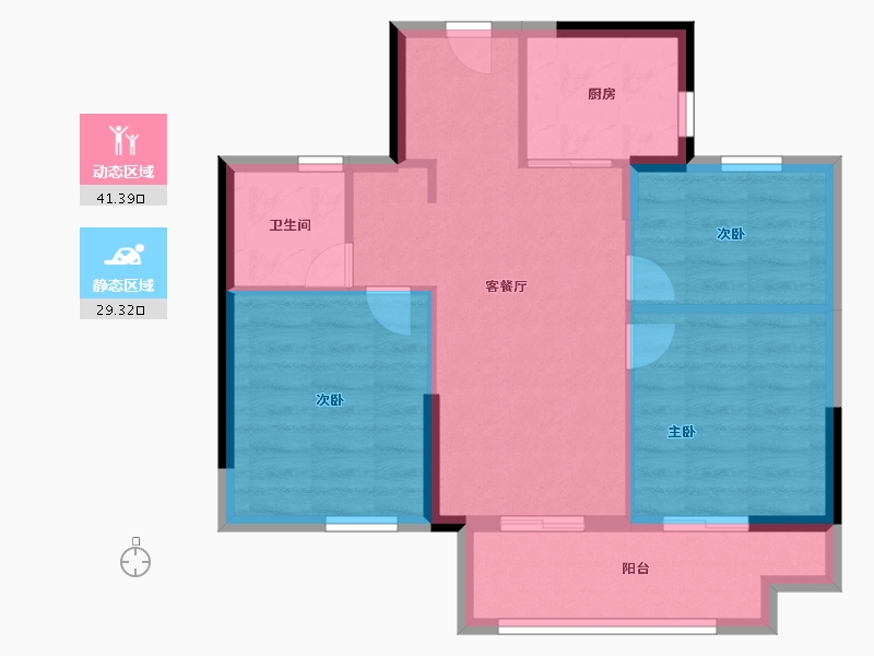 福建省-福州市-保利阅江台-63.20-户型库-动静分区