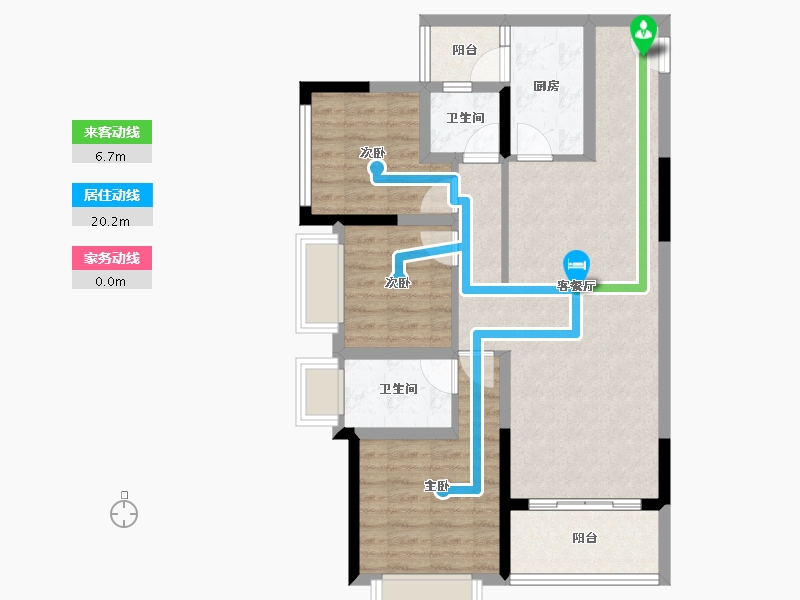 重庆-重庆市-北京城建龙樾生态城-79.87-户型库-动静线