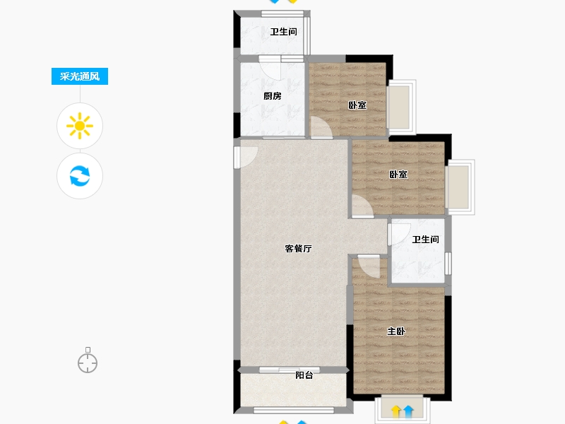 江苏省-徐州市-徐州潘安湖生态小镇-86.40-户型库-采光通风