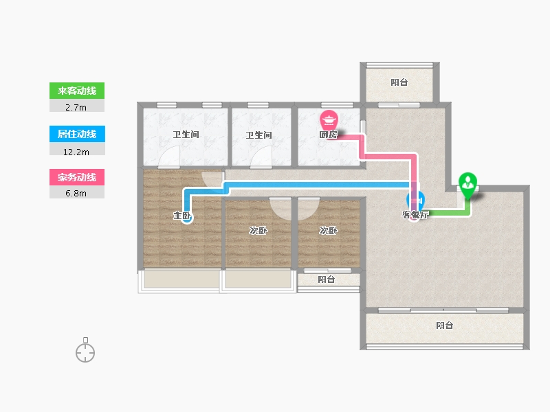 浙江省-温州市-万科·古翠隐秀-118.40-户型库-动静线