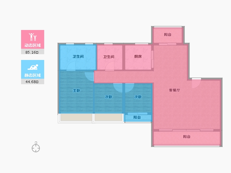 浙江省-温州市-万科·古翠隐秀-118.40-户型库-动静分区