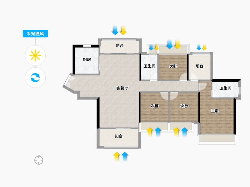 广东省-惠州市-金裕星河梧桐湾花园-114.32-户型库-采光通风