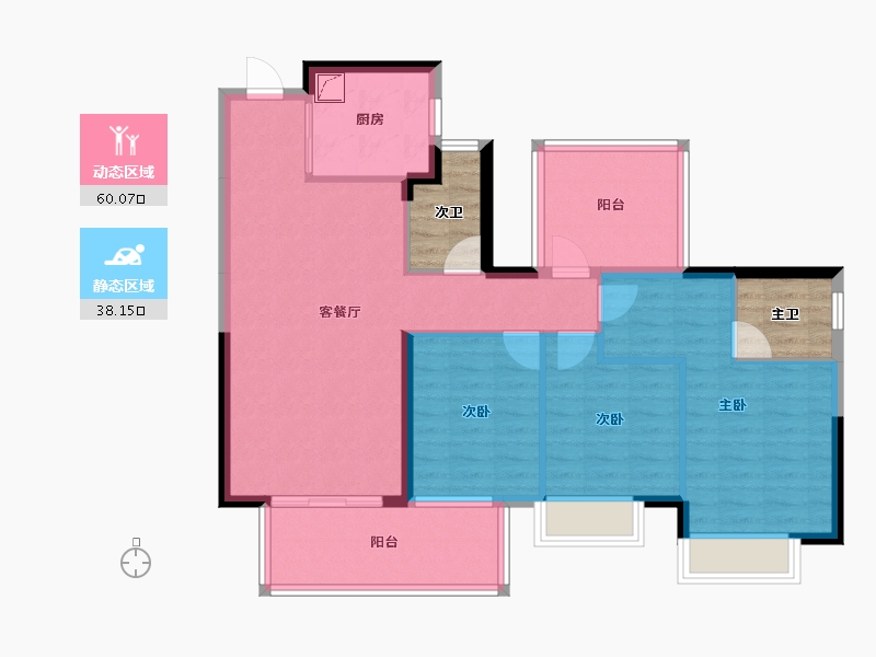 广西壮族自治区-南宁市-龙光玖誉城-95.15-户型库-动静分区