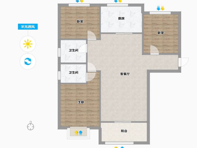 河南省-郑州市-潘家苑-120.00-户型库-采光通风