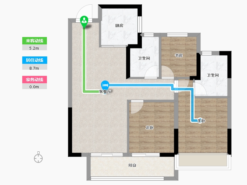 浙江省-温州市-新鸿中心广场-79.23-户型库-动静线