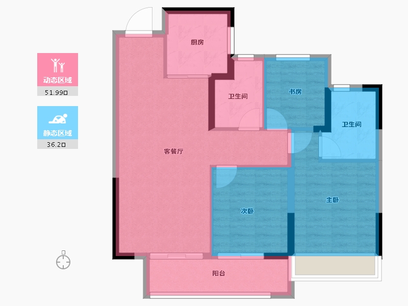 浙江省-温州市-新鸿中心广场-79.23-户型库-动静分区