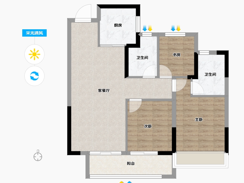 浙江省-温州市-新鸿中心广场-79.23-户型库-采光通风