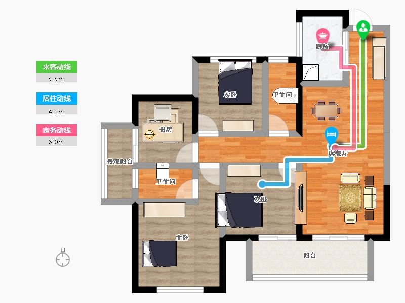 广西壮族自治区-南宁市-光明城市四期-79.97-户型库-动静线