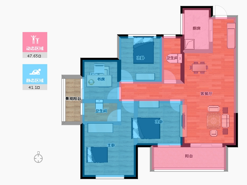 广西壮族自治区-南宁市-光明城市四期-79.97-户型库-动静分区