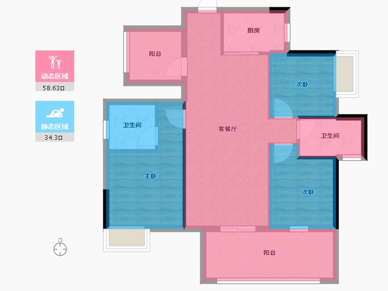 广西壮族自治区-南宁市-中建邕和府-83.46-户型库-动静分区