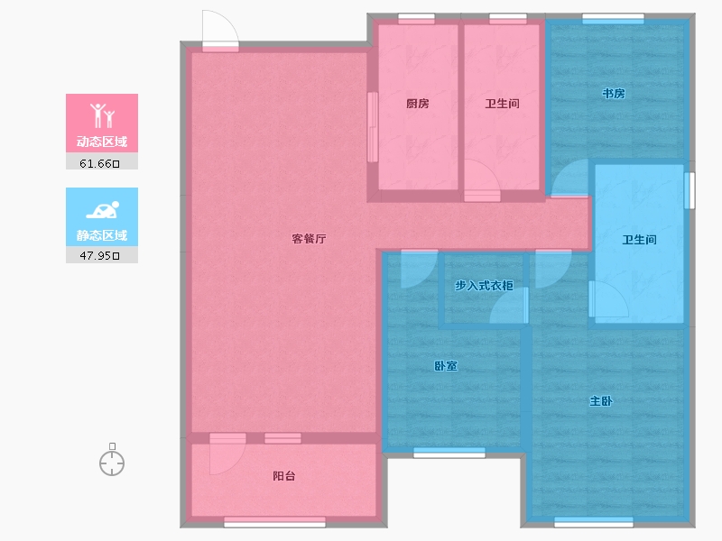 辽宁省-沈阳市-金地樾檀山-97.93-户型库-动静分区