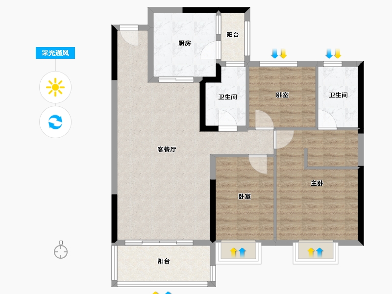 江苏省-徐州市-徐州潘安湖生态小镇-99.20-户型库-采光通风